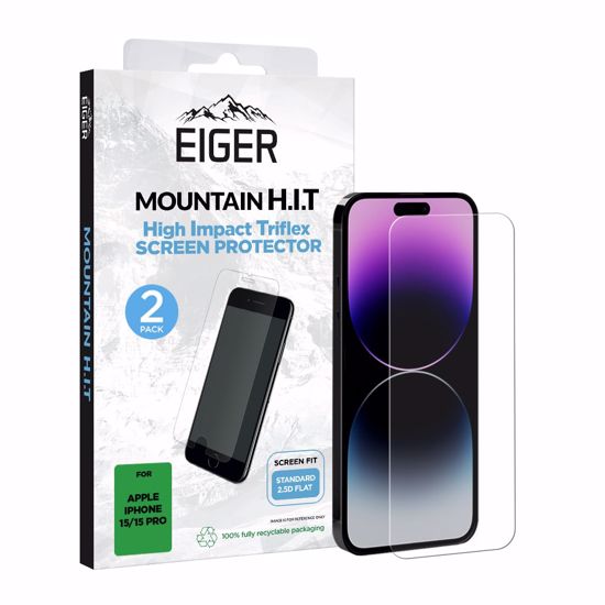 Picture of Eiger Eiger Mountain H.I.T Screen Protector for 2 Pack iPhone 16/15/15 Pro
